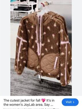 JoyLab Brown and Pink Sherpa Utility Jacket